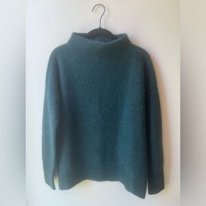 Vince Boiled Cashmere Funnel Neck Sweater in Sea Quartz Small